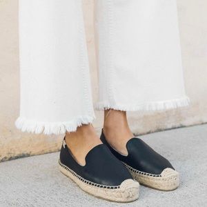 Soludos Leather Black  Espadrilles